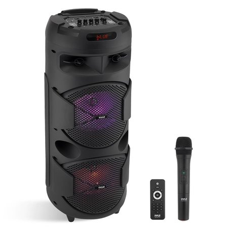 PYLE Dual 8’’ Wireless Portable PA Speaker - Portable PA & Karaoke Party Audio Speaker with Built-in Rech PPHP2845B